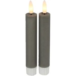 Countryfield Ledkaars set/2 grijs 15 cm