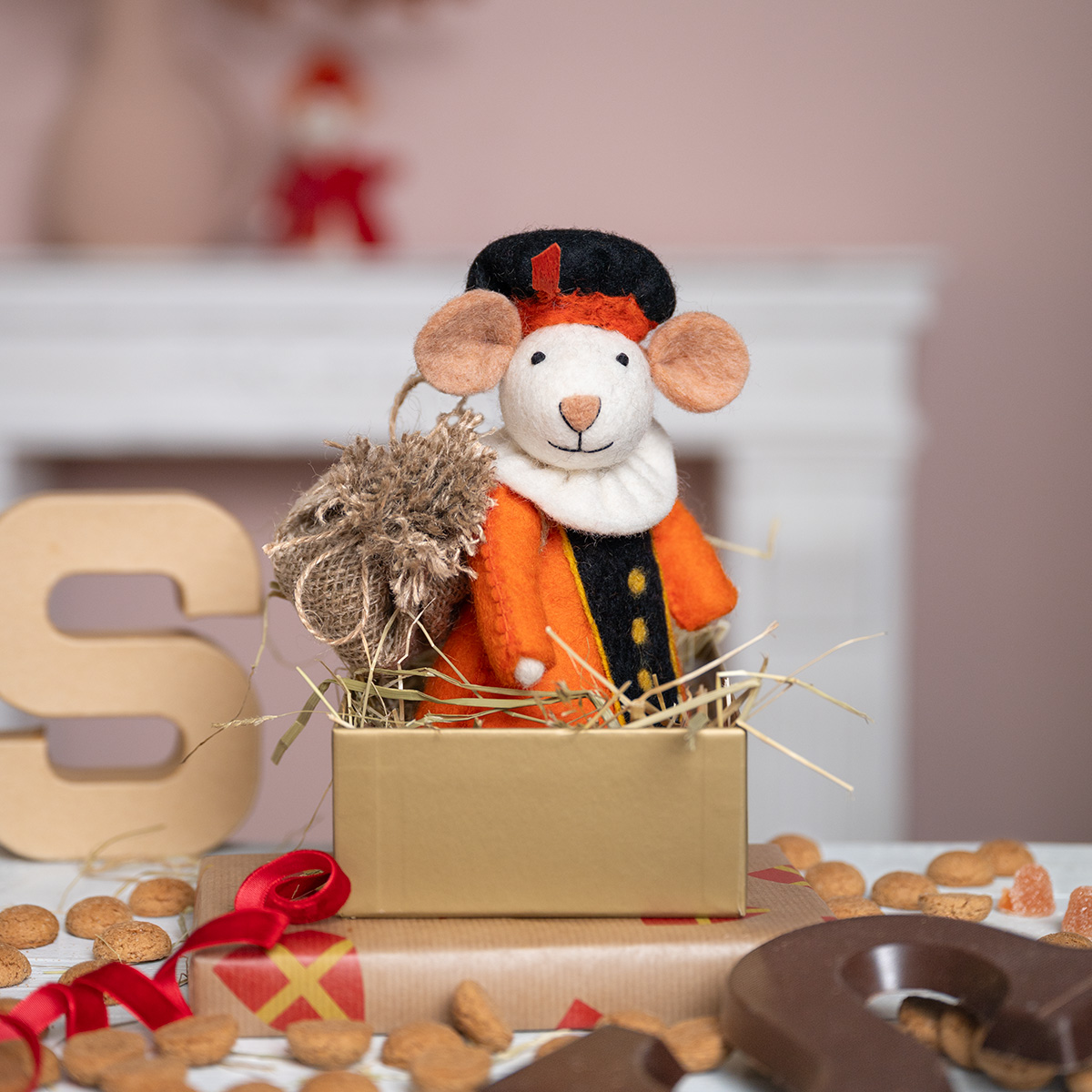 Pietermuis oranje Sjaal met Verhaal - Afbeelding 2