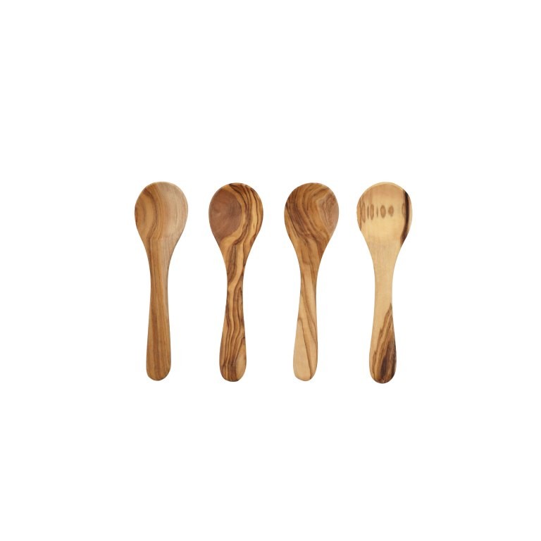 Leeff Ollie, olijfhouten lepeltjes set of 4