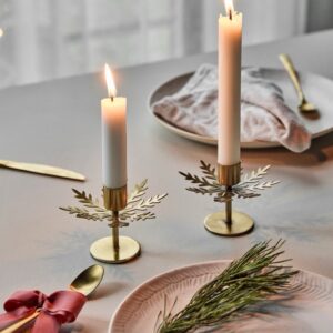 Kandelaar Snowflake set/2 Housedoctor antiek koper